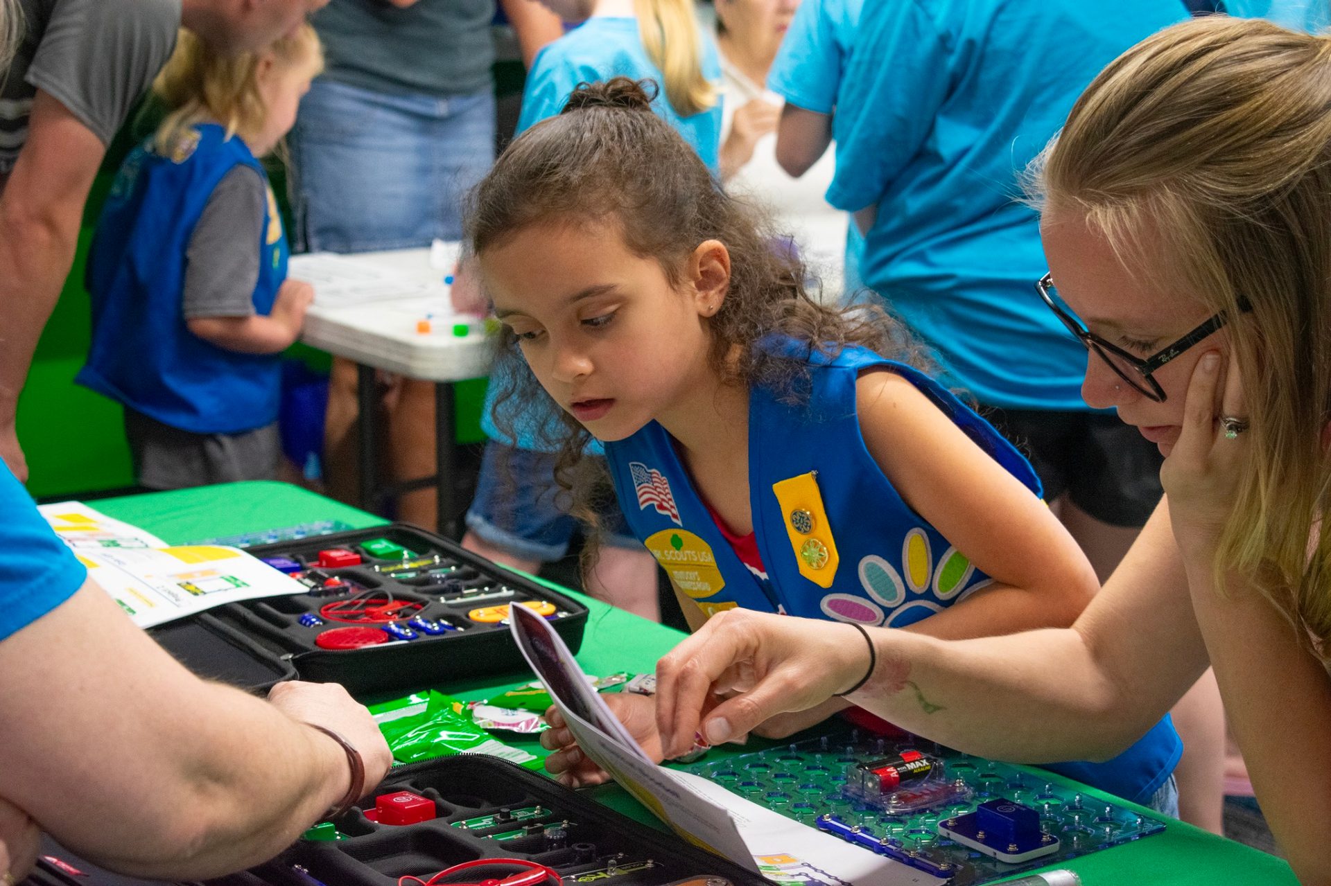 Girl Scouts with STEM Kits